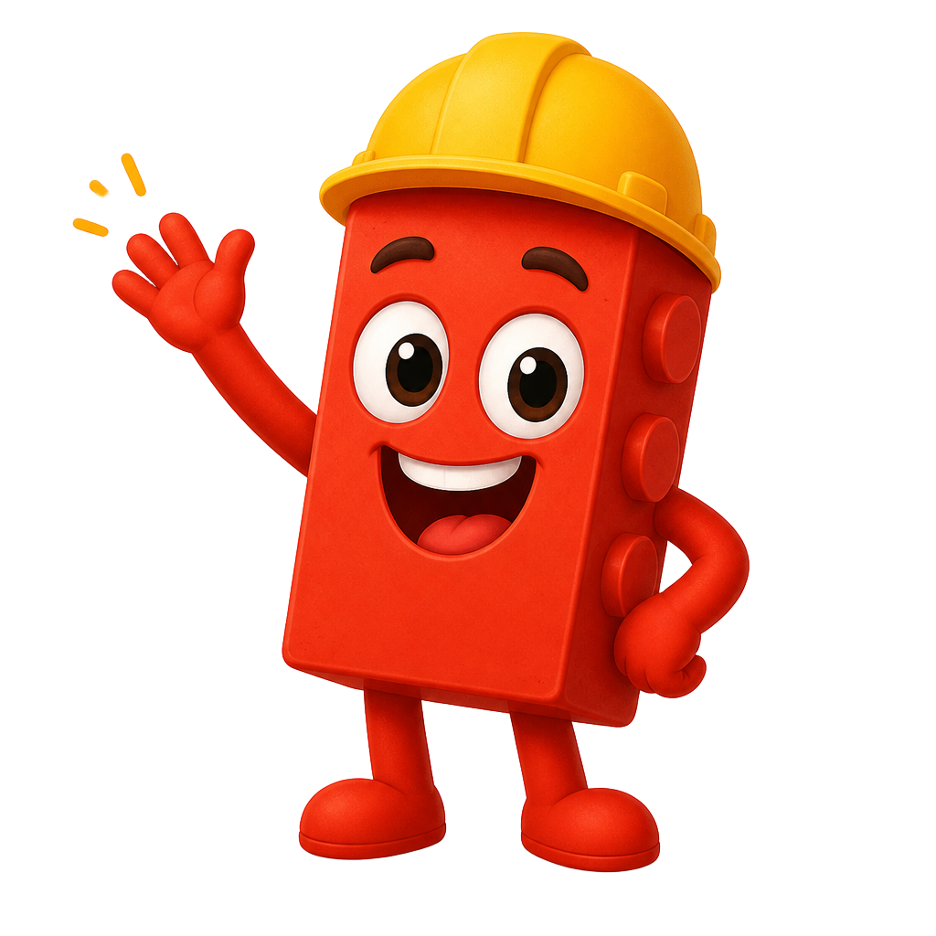 Mr. Brick the BuildKids mascot